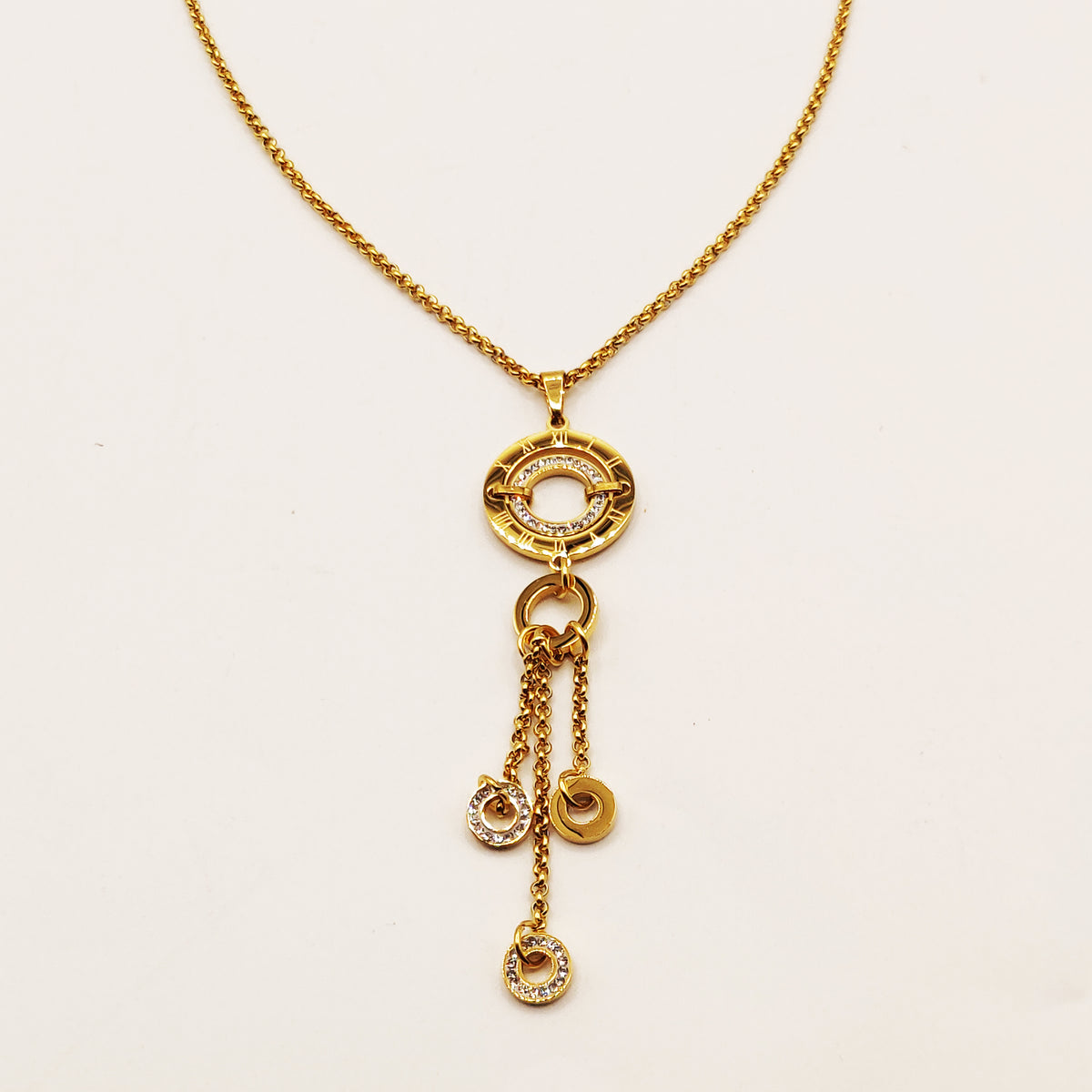Collier Rafinity Triple Pendentifs Cercles Luxe