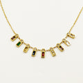 Collier Rectangles Multicolores et Cristaux