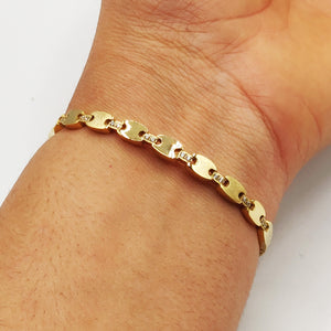 Bracelet Rigide Graines de Café Cristaux Luxe