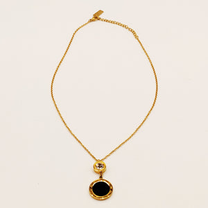 Collier Romain Cercle Noir et Cristal
