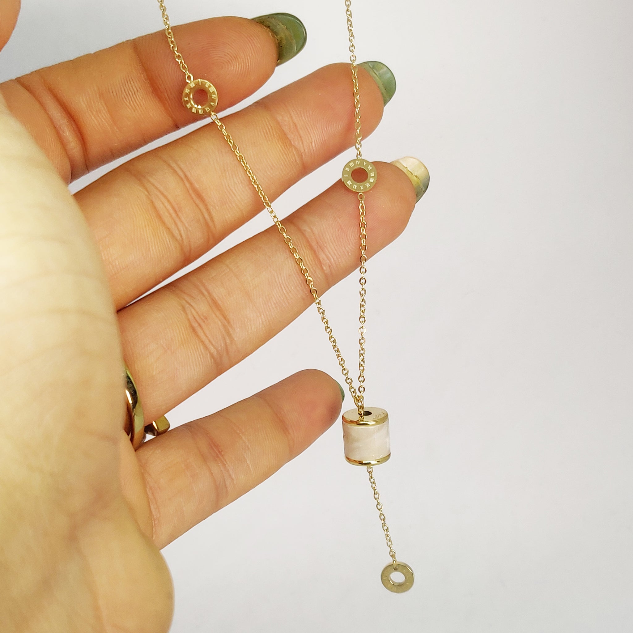 Collier Romain Pendant Style Marbre