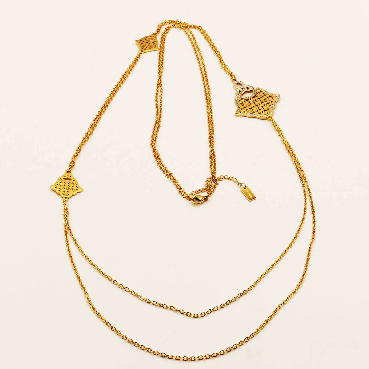 Collier / Sautoir Double Grandes Mains de Fatma Luxe