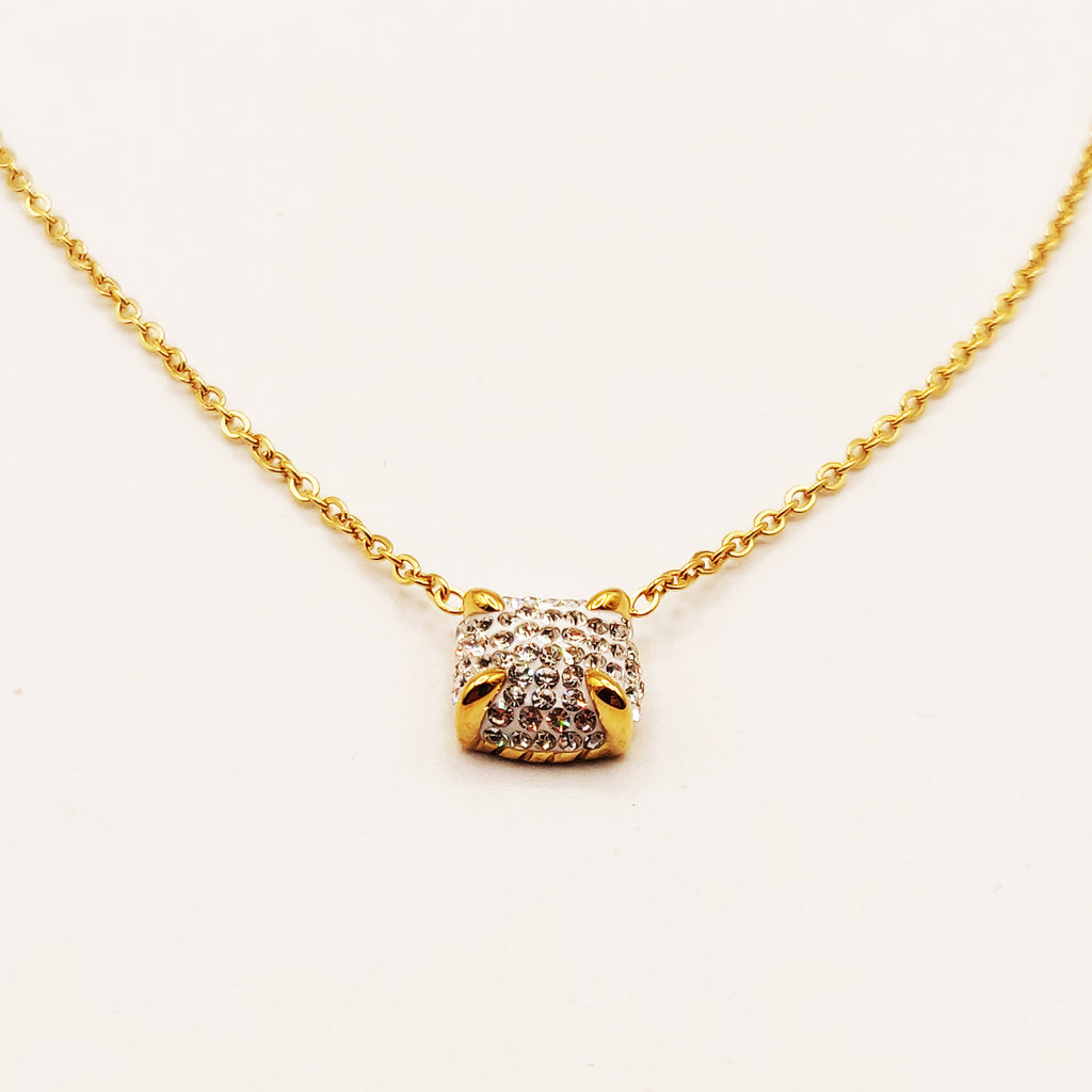 Collier Simple Carré Cristaux Luxe
