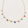 Collier Simple Cristaux Multicolores