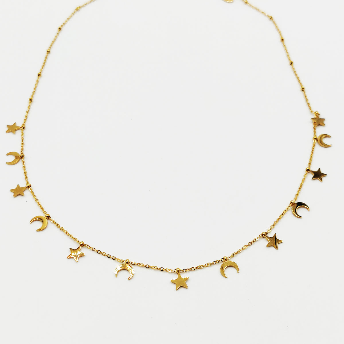 Collier Simple Multi Étoiles et Lunes