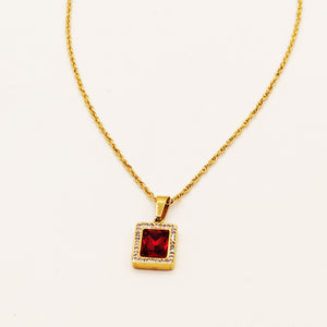 Collier Simple Pendentif Rubis Luxe