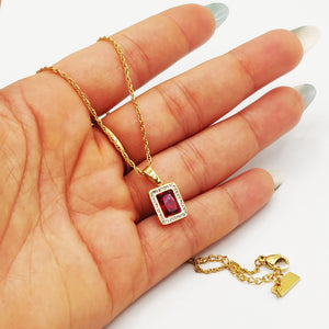 Collier Simple Pendentif Rubis Luxe