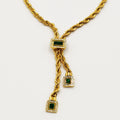Collier Torsade Multi Lignes Cristaux Verts Luxe