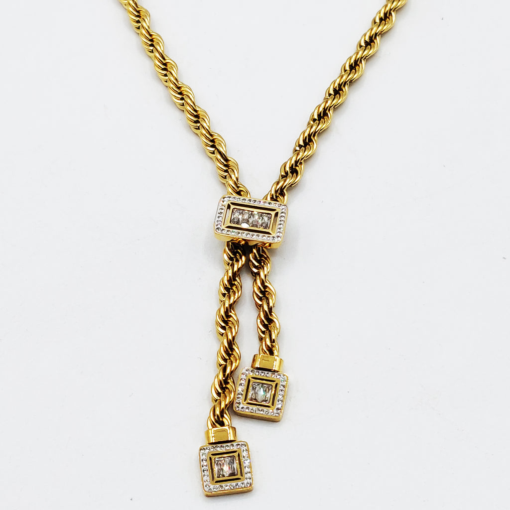 Collier Torsade Multi Lignes Cristaux Transparents Luxe