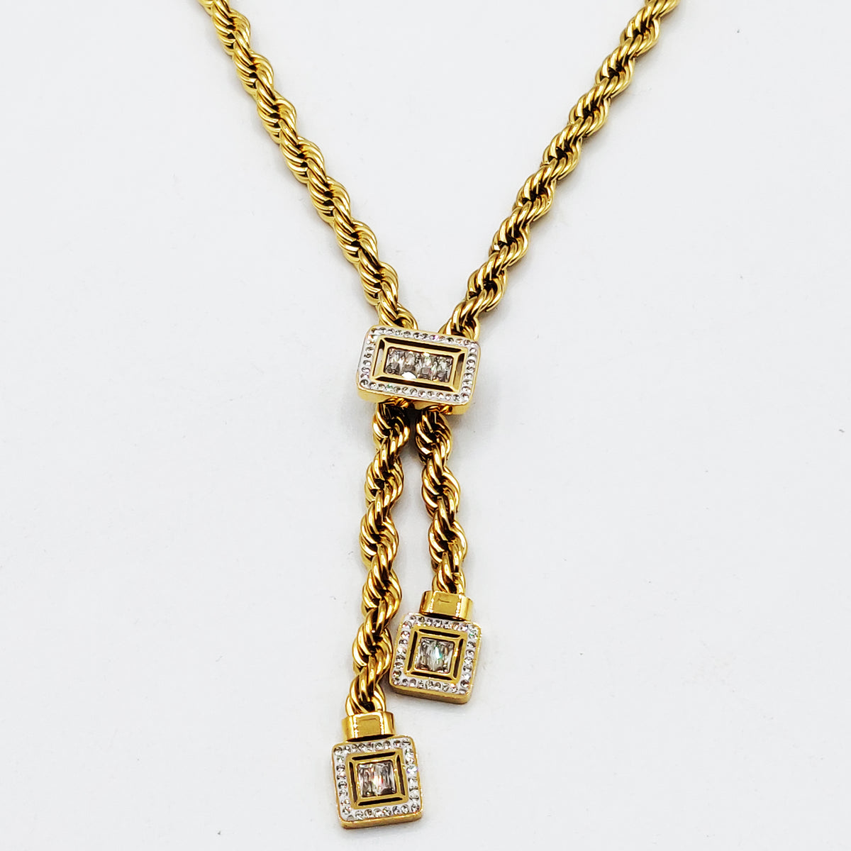 Collier Torsade Multi Lignes Cristaux Transparents Luxe