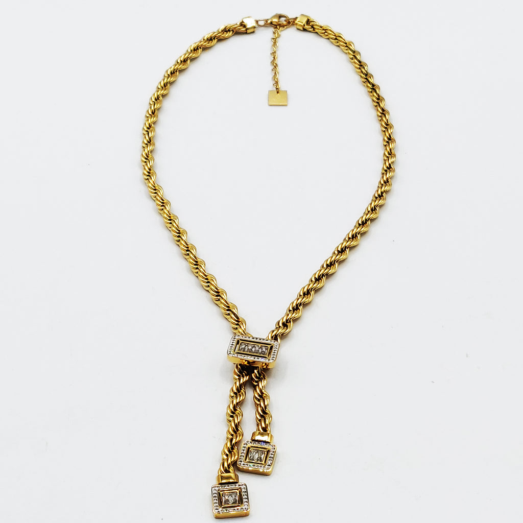 Collier Torsade Multi Lignes Cristaux Transparents Luxe