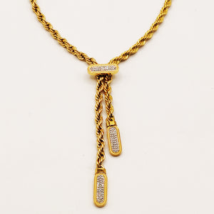 Collier Torsade Multi Ligne Pendentifs Ovales Cristaux Descendants Luxe