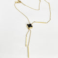 Collier Trèfle Blanc et Noir et Barres