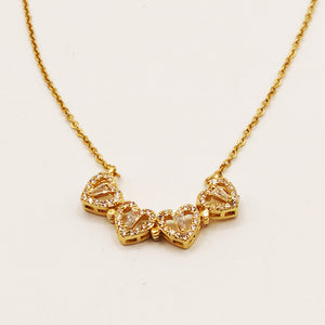Collier Trèfle en Coeurs Cristaux Dépliant Luxe