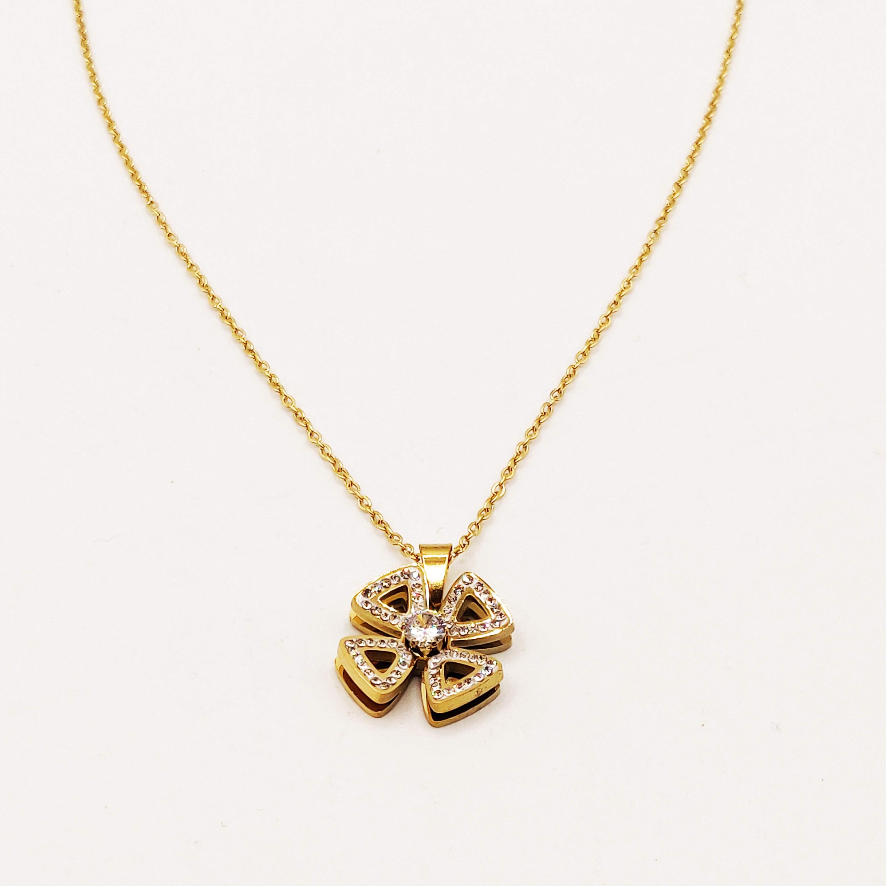 Collier Trèfle Triangles Luxe