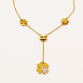 Collier Trèfles Coeur Cristaux Descendant