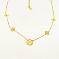 Collier Trèfles et Étoiles Blanc