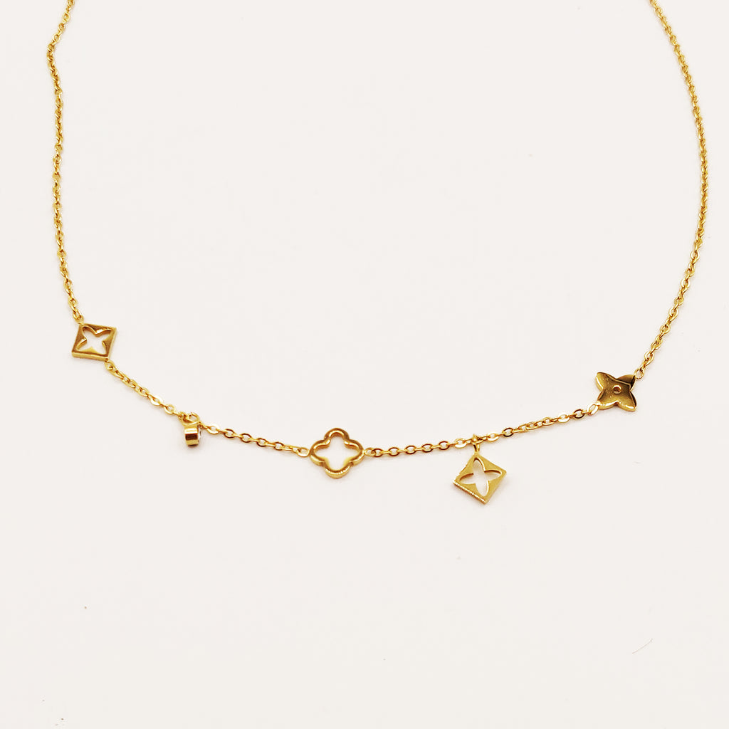 Collier Trèfles et Étoiles Creux Luxe