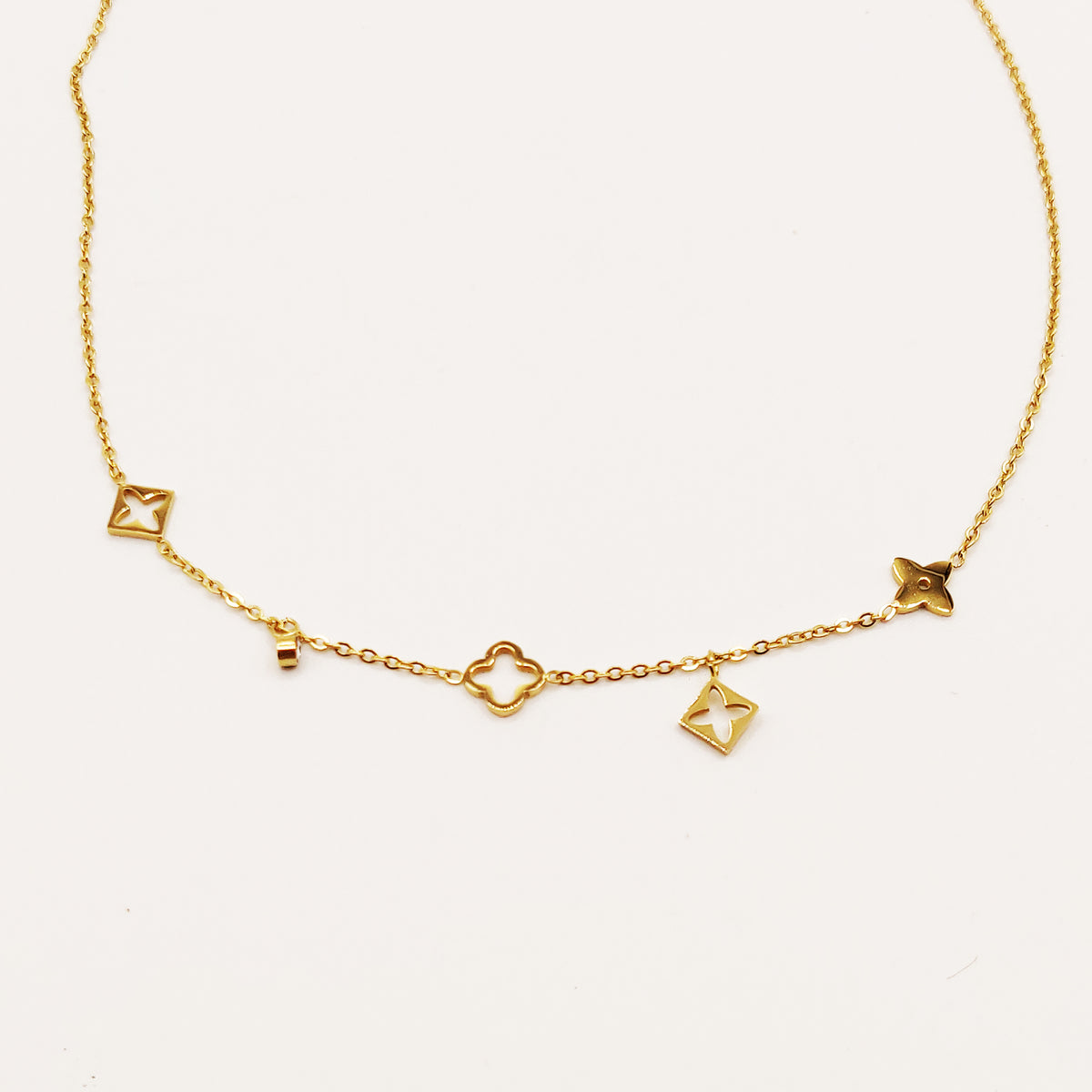 Collier Trèfles et Étoiles Creux Luxe