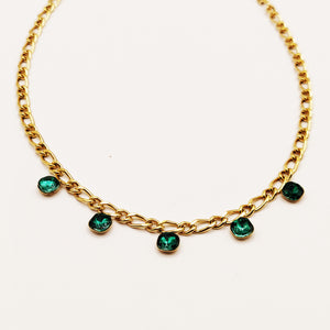 Collier Tresse 5 Émeraudes