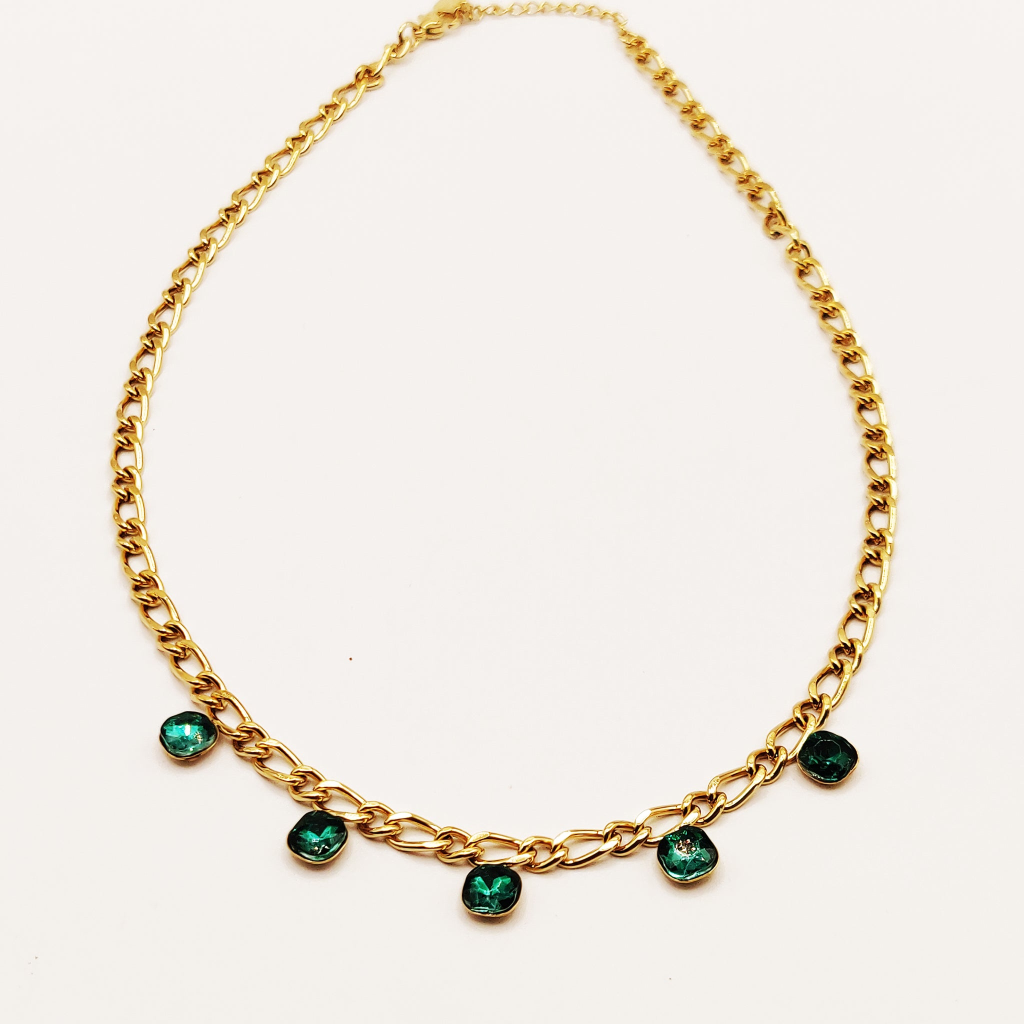 Collier Tresse 5 Émeraudes