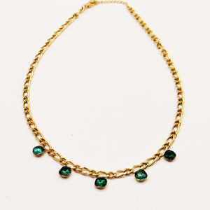 Collier Tresse 5 Émeraudes