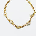 Collier Tresse 5 Yeux Perles Blanches