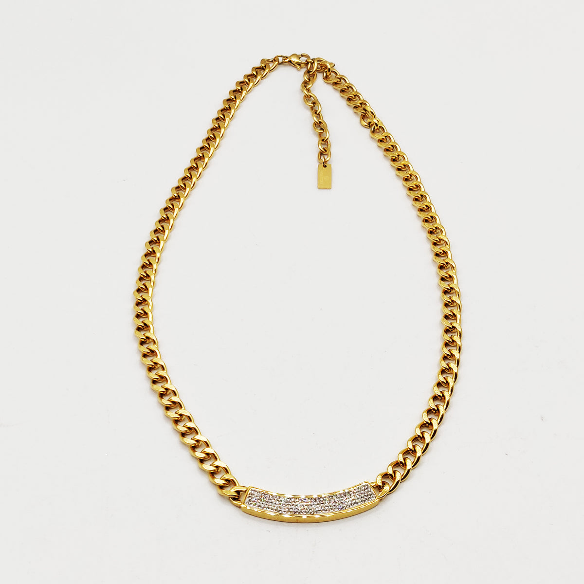 Collier Tresse Barre Cristaux Luxe