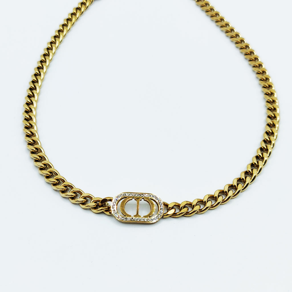 Collier Tresse ᗡD Luxe Cristaux