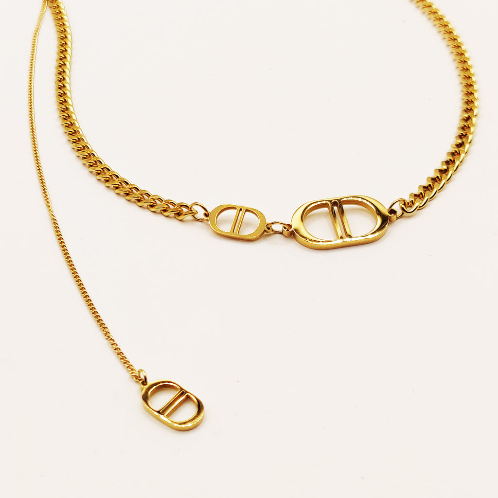 Collier Tresse CD Luxe Pendentif Descendant