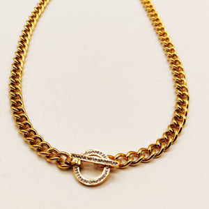 Collier Tresse et Barre Cristaux Luxe