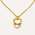 Collier Tresse Cercle et Coeur Cristaux