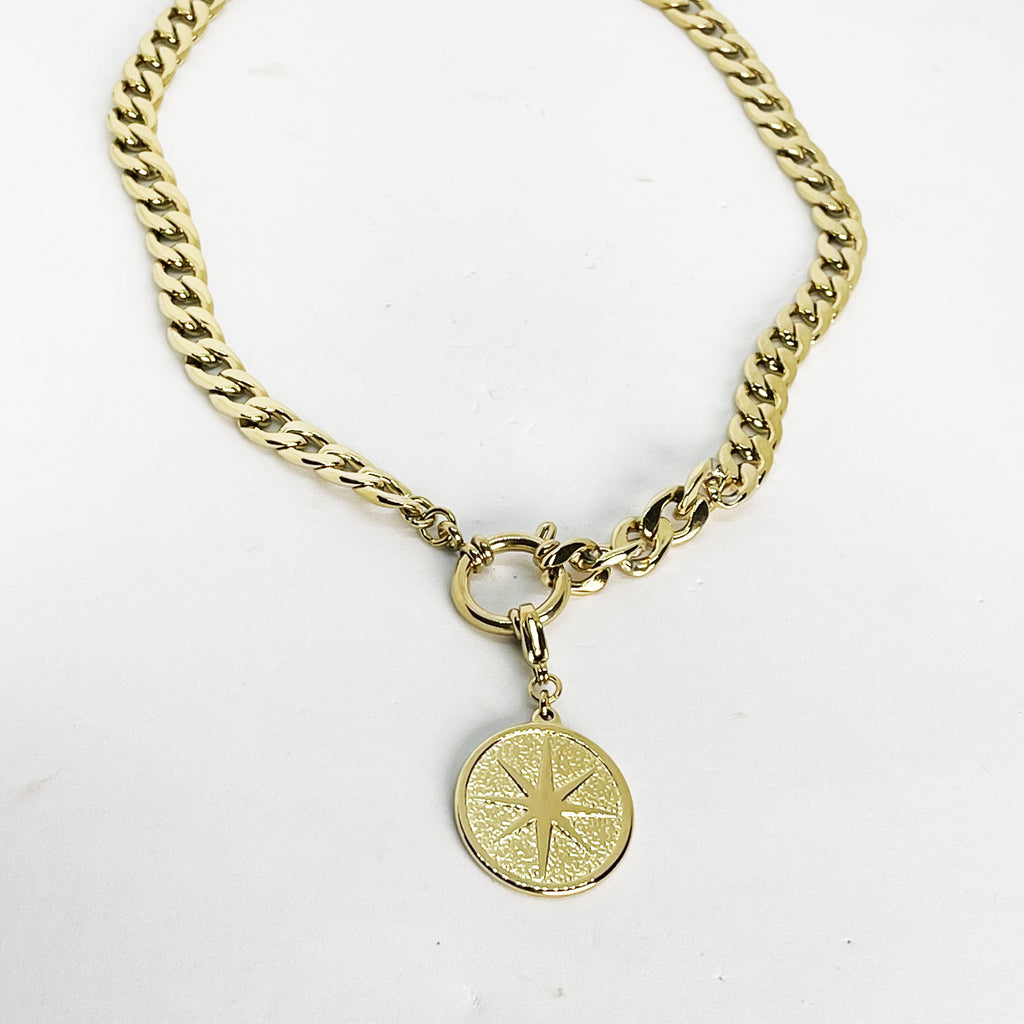 Collier Tresse Cercle Étoile
