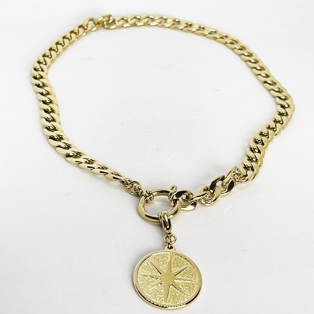Collier Tresse Cercle Étoile