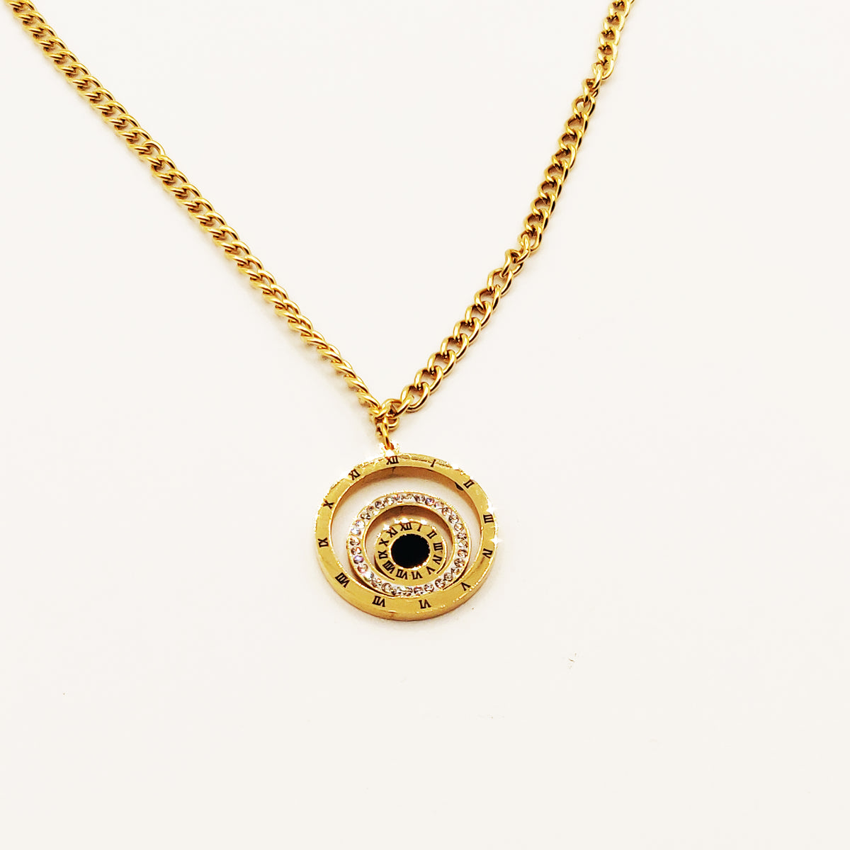 Collier Tresse Cercles Romain Cristaux