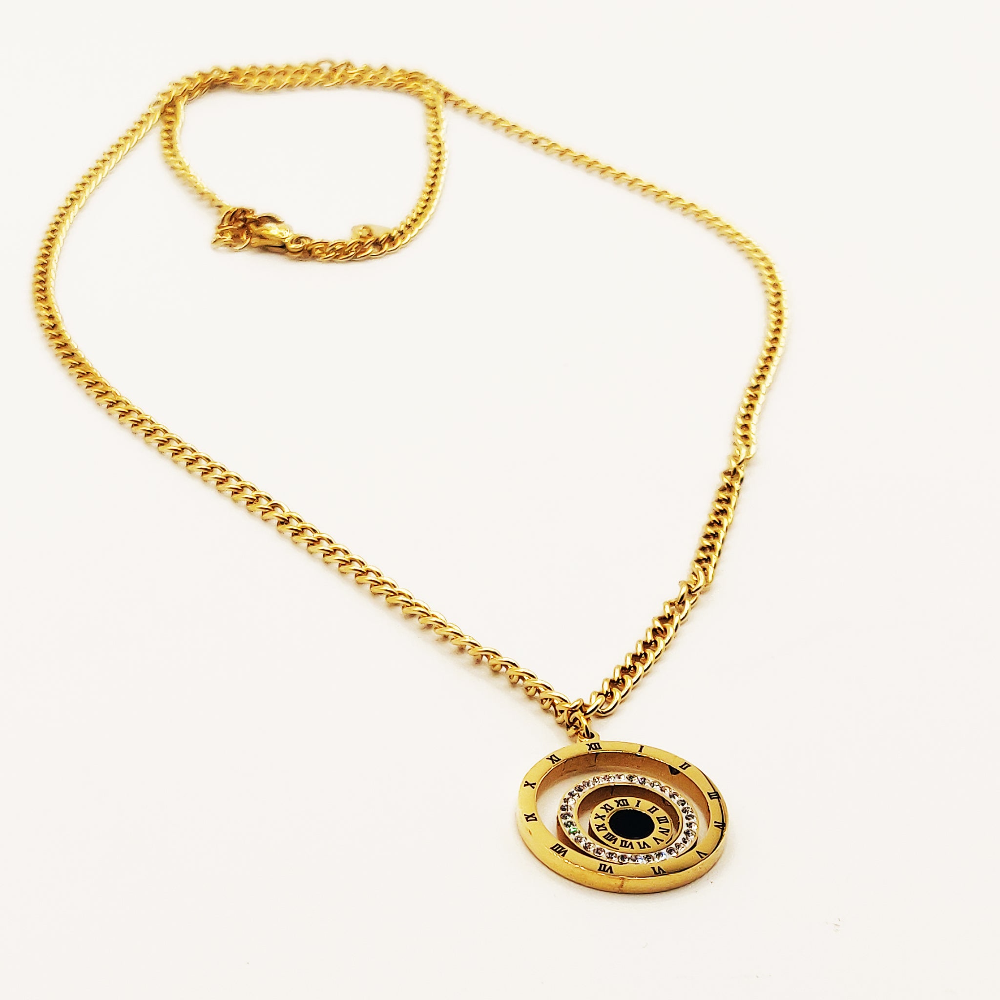 Collier Tresse Cercles Romain Cristaux