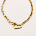 Collier Tresse et Chaîne Coeur Luxe