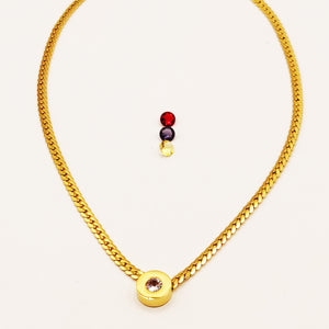 Collier Tresse Cristal Couleur Interchangeable