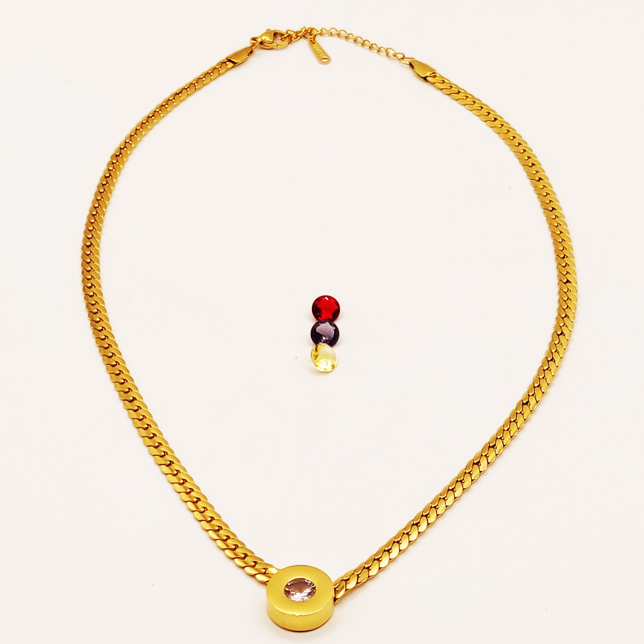 Collier Tresse Cristal Couleur Interchangeable