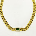 Collier Tresse Cristal Vert Luxe