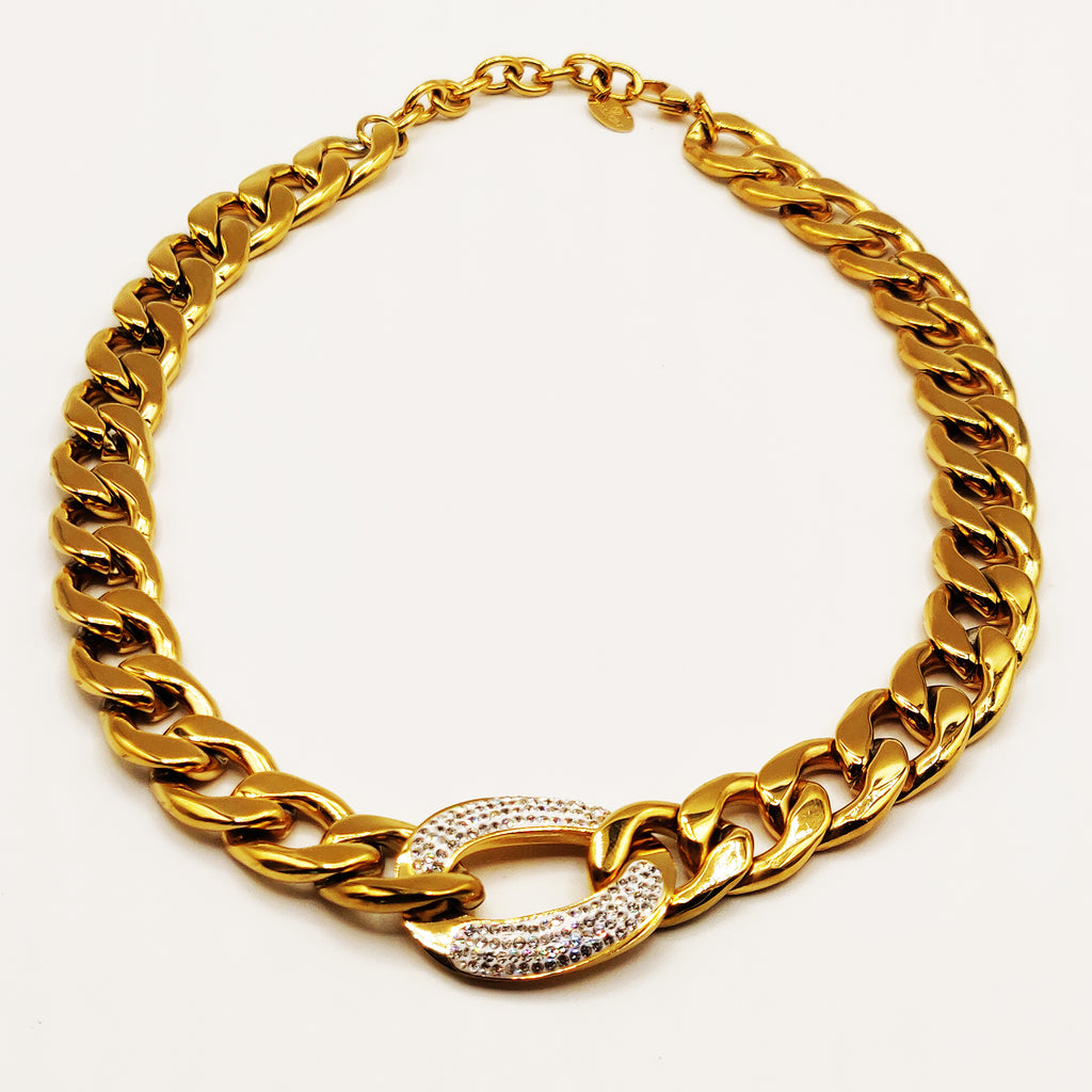Collier Tresse Cristaux Qualité Premium