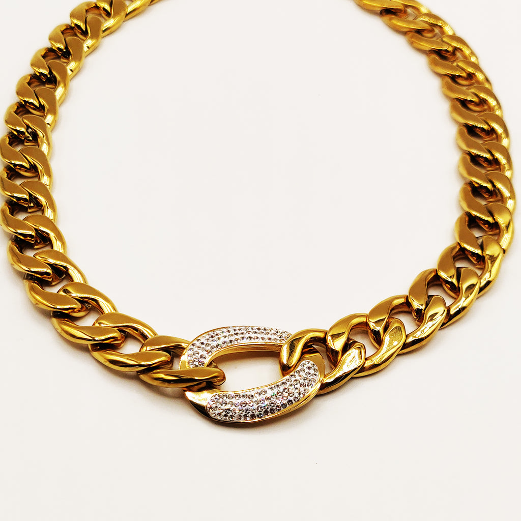 Collier Tresse Cristaux Qualité Premium
