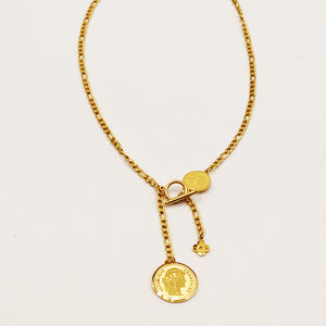Collier Tresse Double Pendentifs Louise et Trèfle Luxe