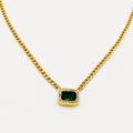 Collier Tresse Emeraude Luxe Coins Arrondis