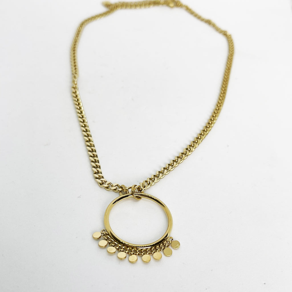 Collier Tresse Grand et Petits Cercles