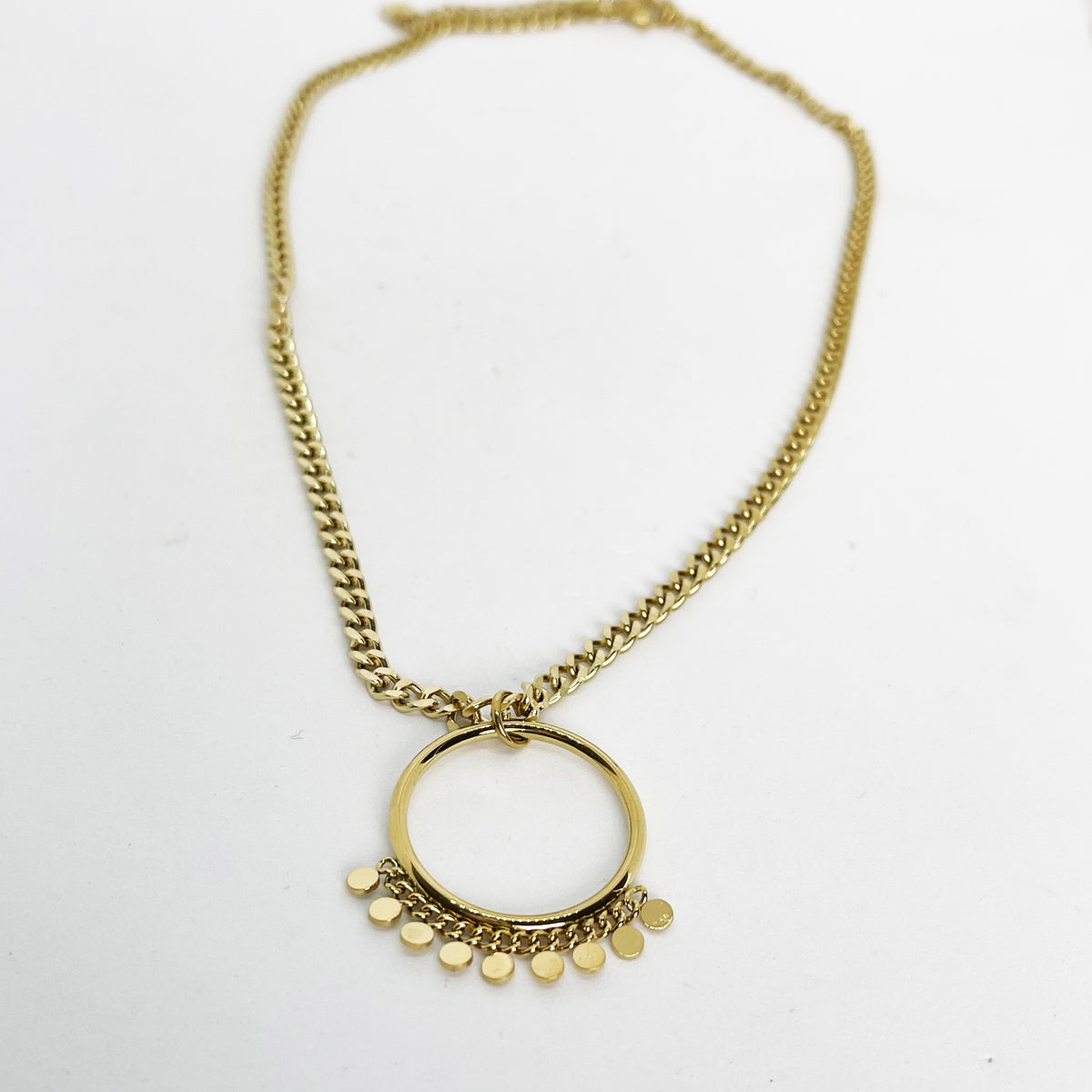 Collier Tresse Grand et Petits Cercles