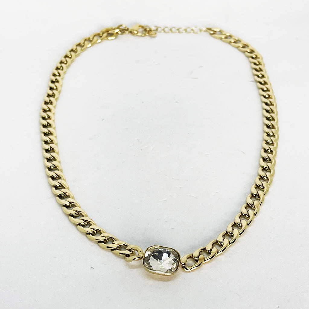 Collier Tresse Gros Cristal