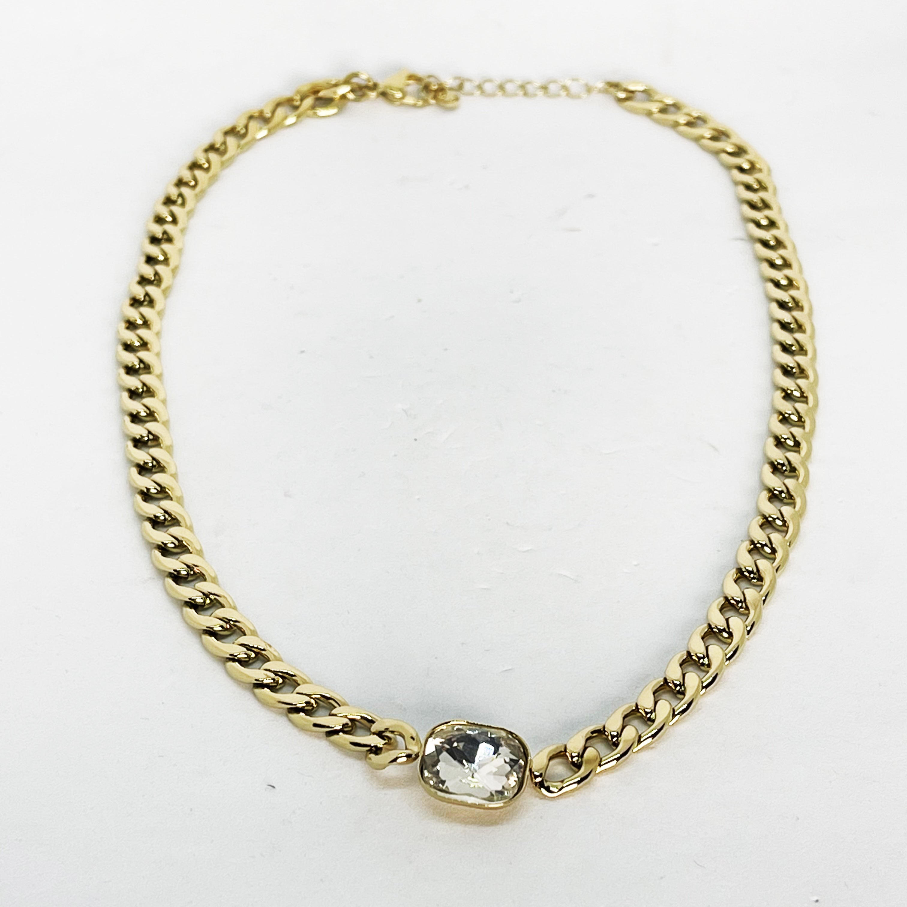 Collier Tresse Gros Cristal