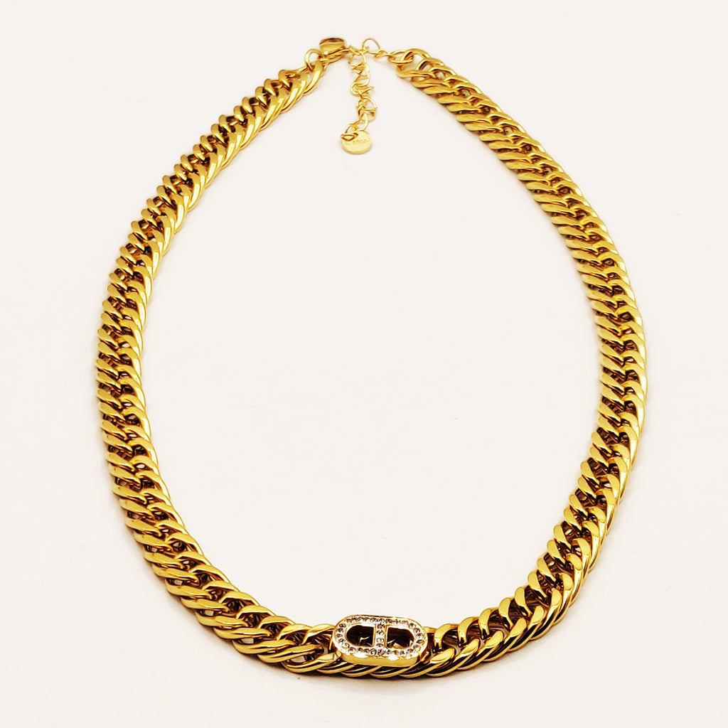 Collier Tresse Large ᗡD Cristaux Luxe