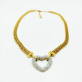 Collier Tresse Large Coeur Cristaux